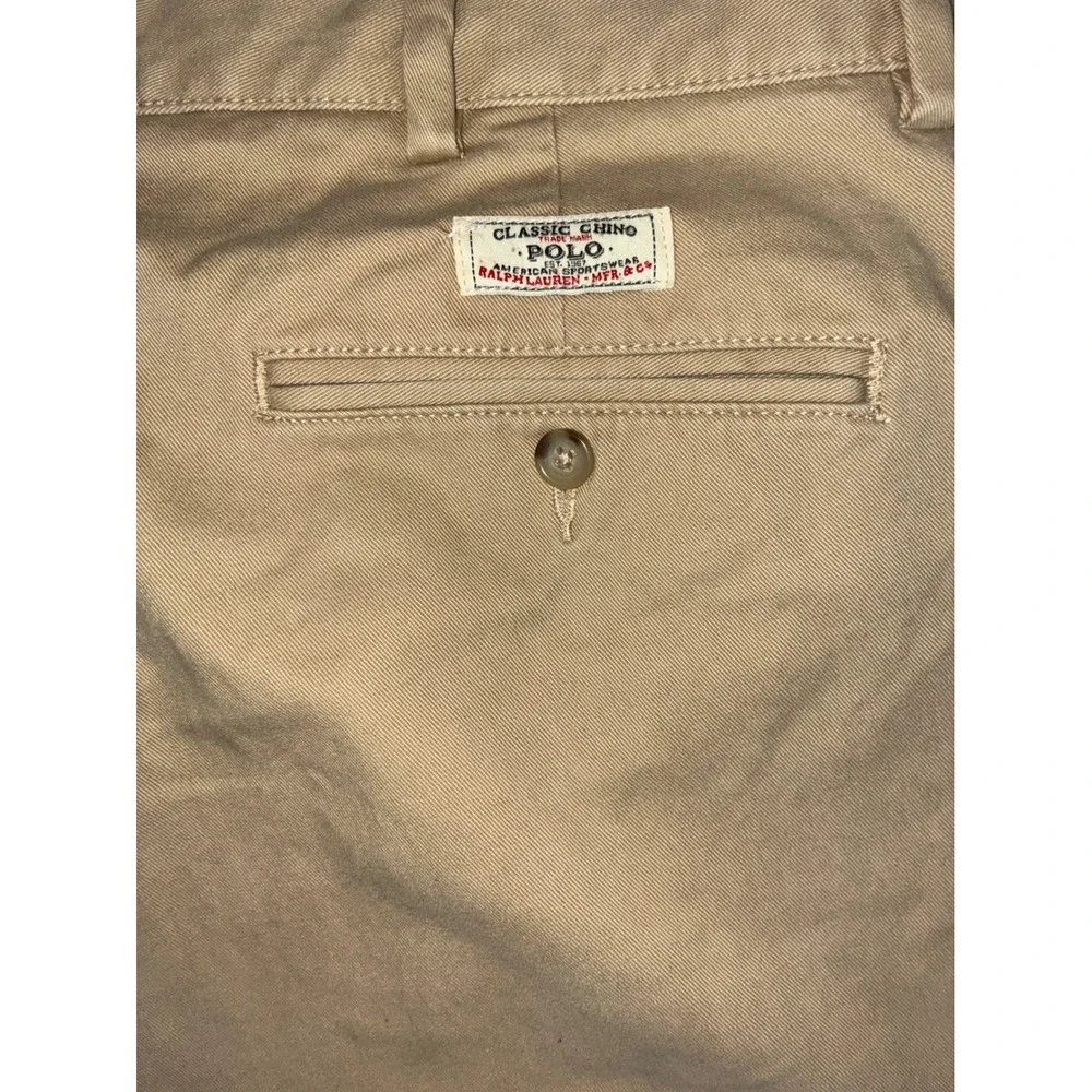 Polo Ralph Lauren Classic Chino Pants Mens 36x26 Tan Khaki Straight Leg Cotton